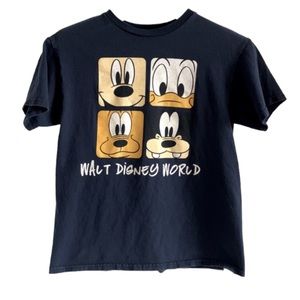 Disney Walt Disney World T-shirt Blue Medium Mickey Donald Goofy Pluto Vacation